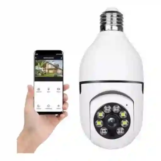 Camara De Seguridad Tipo Bombillo Con Wifi Aplicacion V380 Discreta
