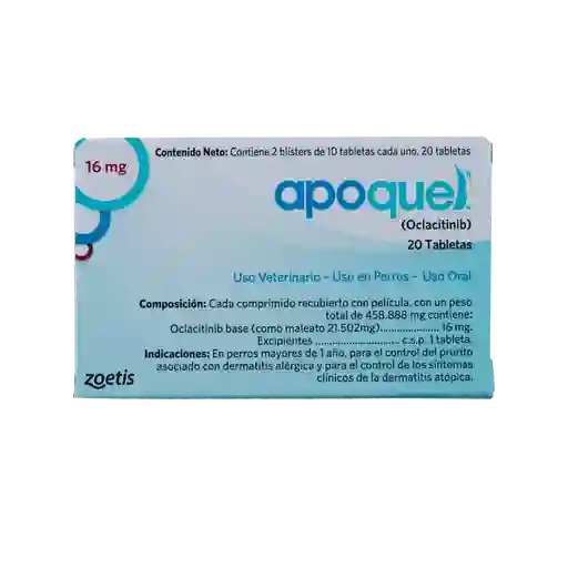 Apoquel Para Perro 16 Mg 20 Tabletas Masticables