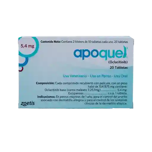 Apoquel Para Perro 5,4 Mg 20 Tabletas Masticables