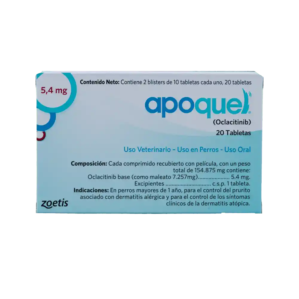 Apoquel Para Perro 5,4 Mg 20 Tabletas Masticables