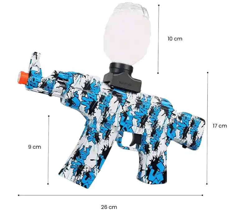 Pistola De Hidrogel Juguete Ak47 Recargable Con 100.000 Orviz Multicolor