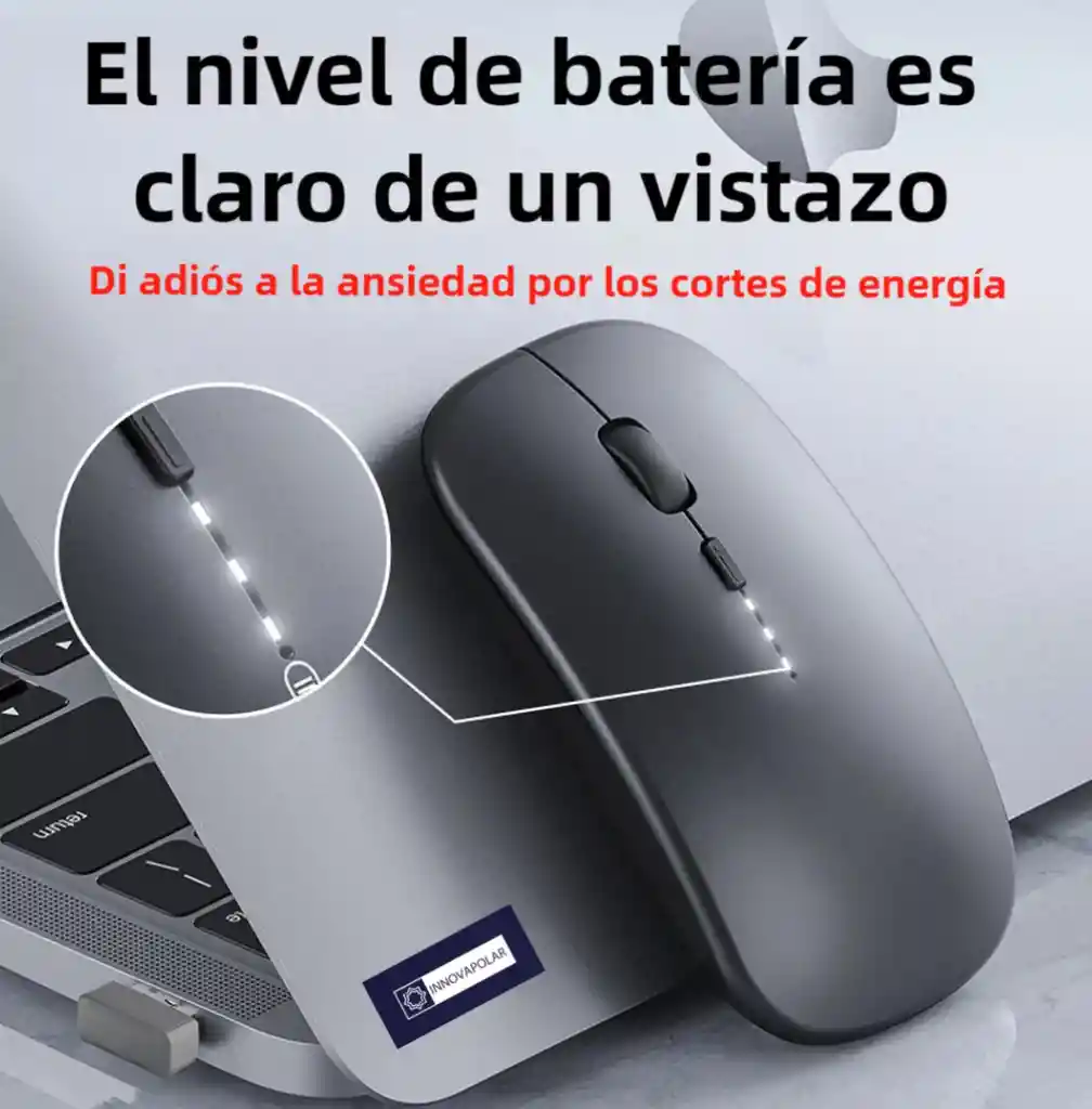 Mouse Inalambrico Dual Usb Y Bluetooth Recargable, Ipad , Pc, Android Y Iphone