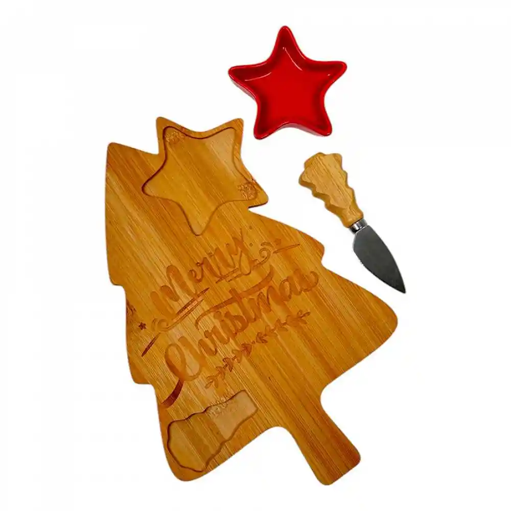 Tabla De Quesos Santini 20x2cm 3 Pz Bambu