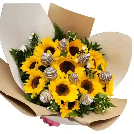 Bouquet De Girasoles Y Fresas