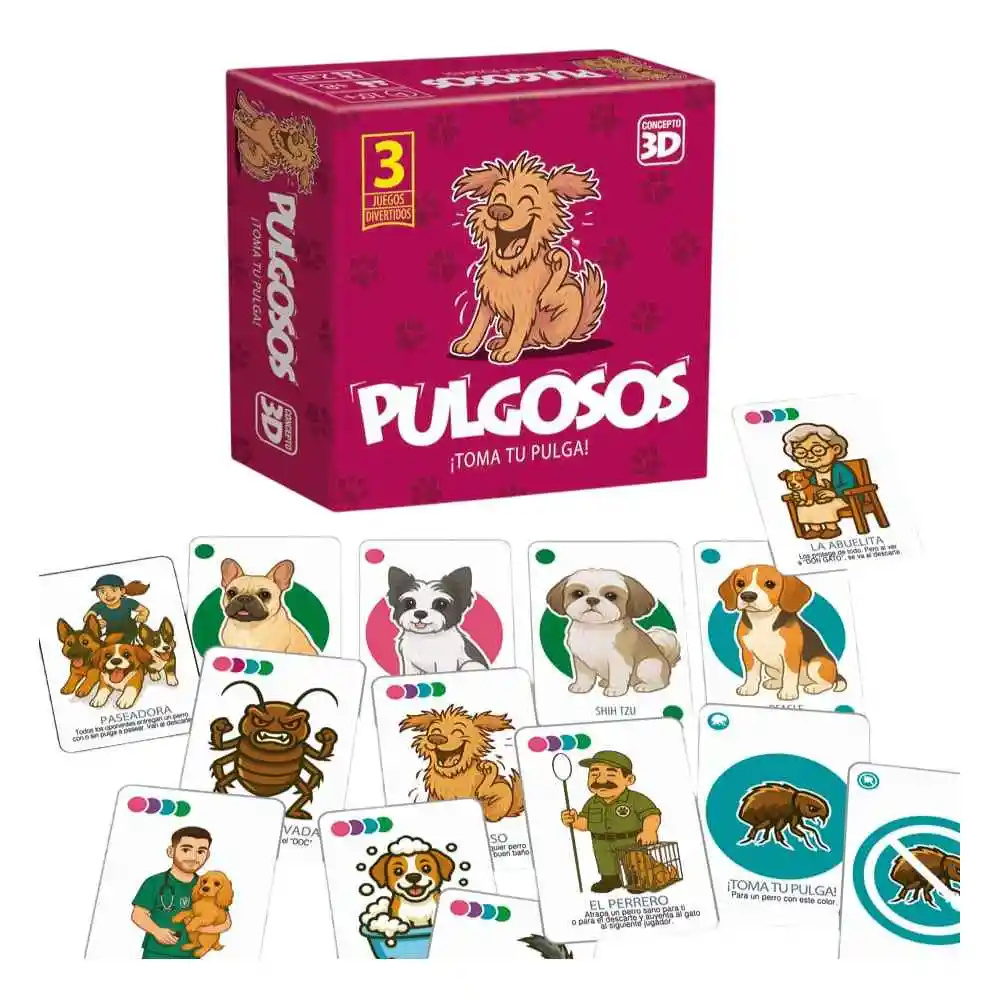 Juego De Cartas Pulgosos Diversión En Familia Para Niños