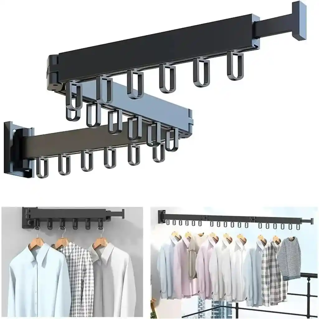 Soporte De Secado Con Ganchos Plegable De 3 Pliegues
