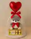Detalle De Amor Y Amistad: Peluche Con Chocolates Y Globo De Corazón