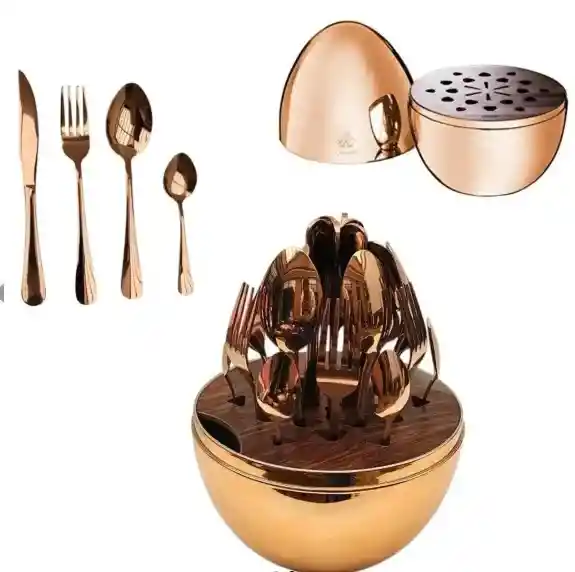 Set Juego Cubiertos Huevo Acero Inoxidable Duradero