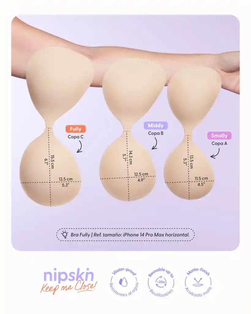 Brasier Invisible Adhesivo De Silicona, Smally (copa A) / Latte - Nipskin®