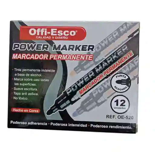 Marcador Power Marker Negro Unidad