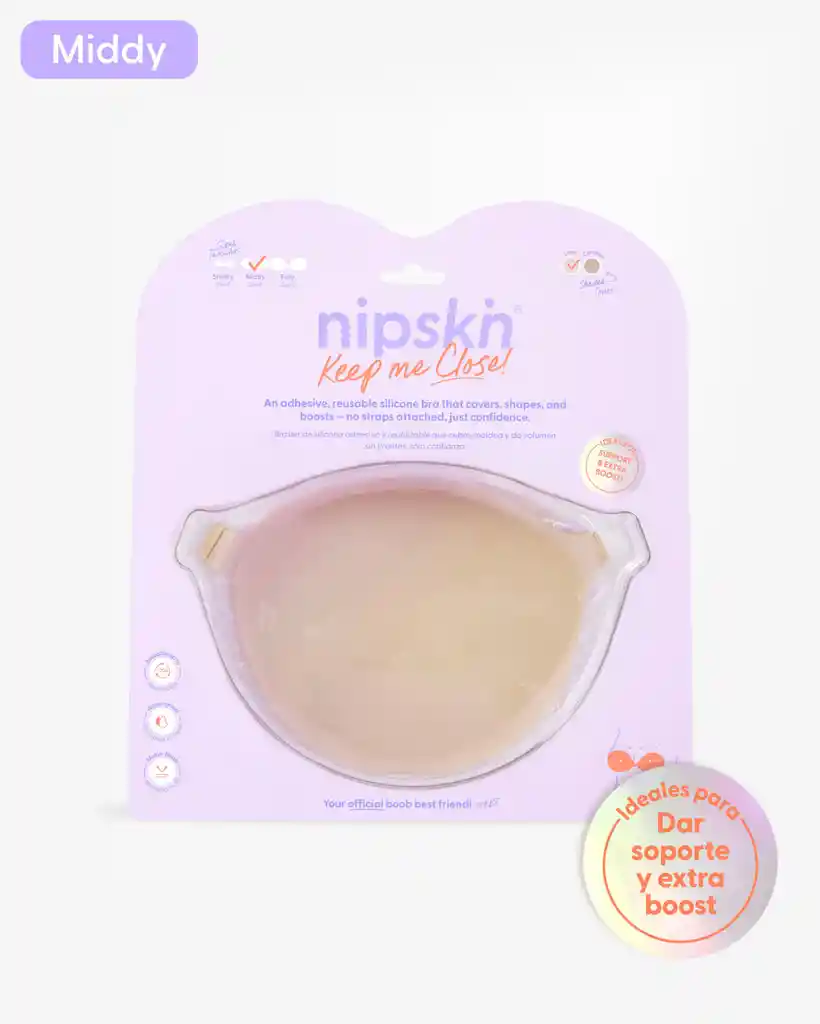 Brasier Invisible Adhesivo De Silicona, Middy (copa B) / Latte- Nipskin®