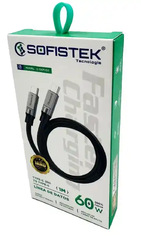Cable Tc A Tc, Carga Rapida 60w, 1m - Sofistek