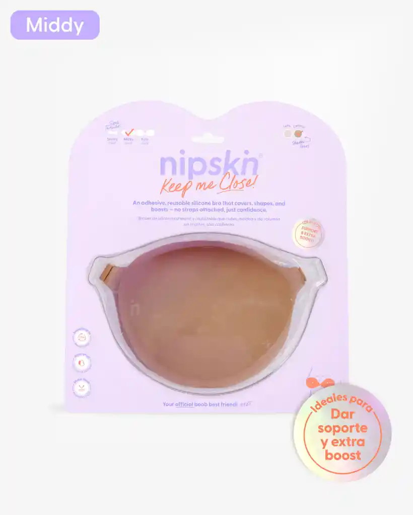 Brasier Invisible Adhesivo De Silicona, Middy (copa B) / Caramel - Nipskin®