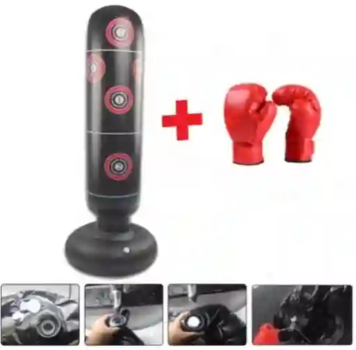 Saco De Boxeo Inflable + Guantes