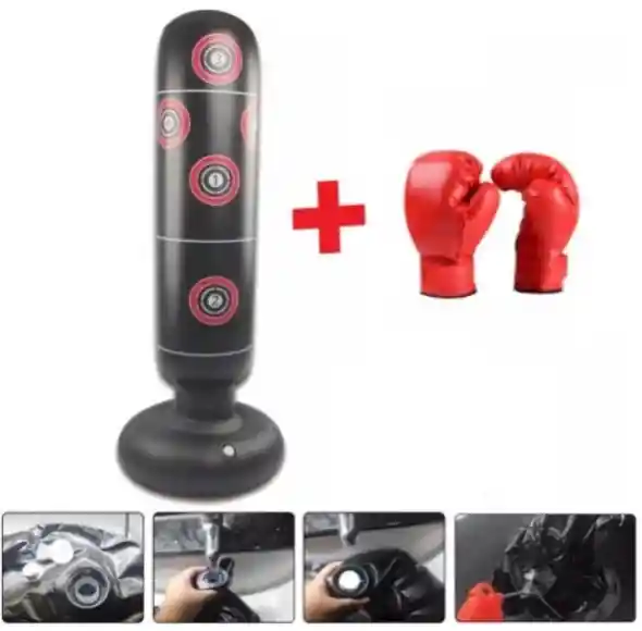 Saco De Boxeo Inflable + Guantes