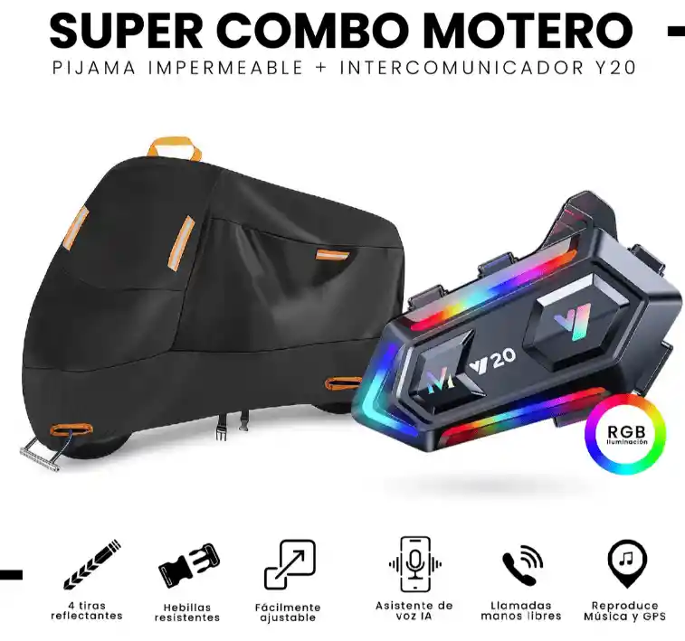 Intercomunicador Bluetooth Y20 Con Pijama Impermeable Para Moto Indispensables Para Moto