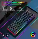 Teclado Mecanico Mikuso Xk-63 Switch Rojo Negro 60%