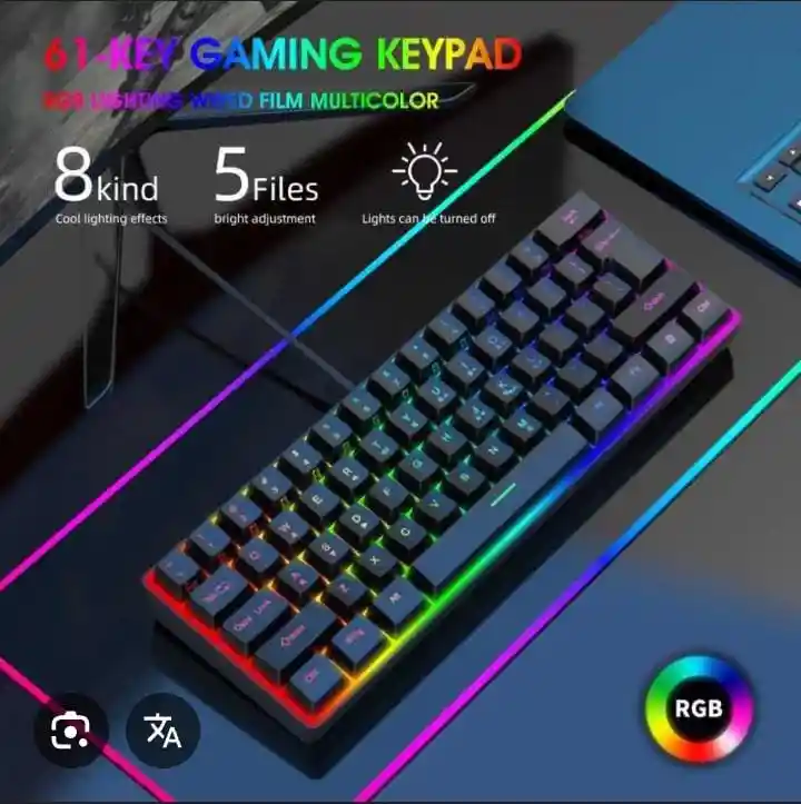 Teclado Mecanico Mikuso Xk-63 Switch Rojo Negro 60%
