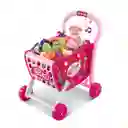 Carrito De Mercado Musical Con Luces Y 28 Accesorios Rosa