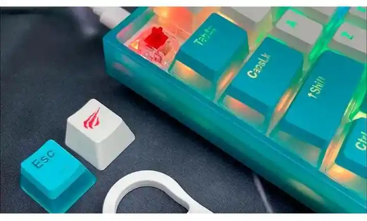 Teclado Mecanico Havit Kb903l Switch Rojo, Color Turquesa, Idioma Inglés 60%