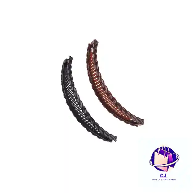 Gancho Banana Grabado Perlas Carey