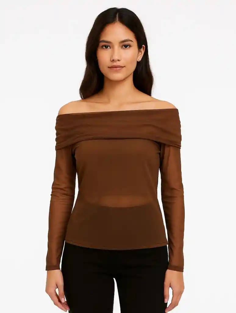Blusa Mesh Malla - The Promise Mocca