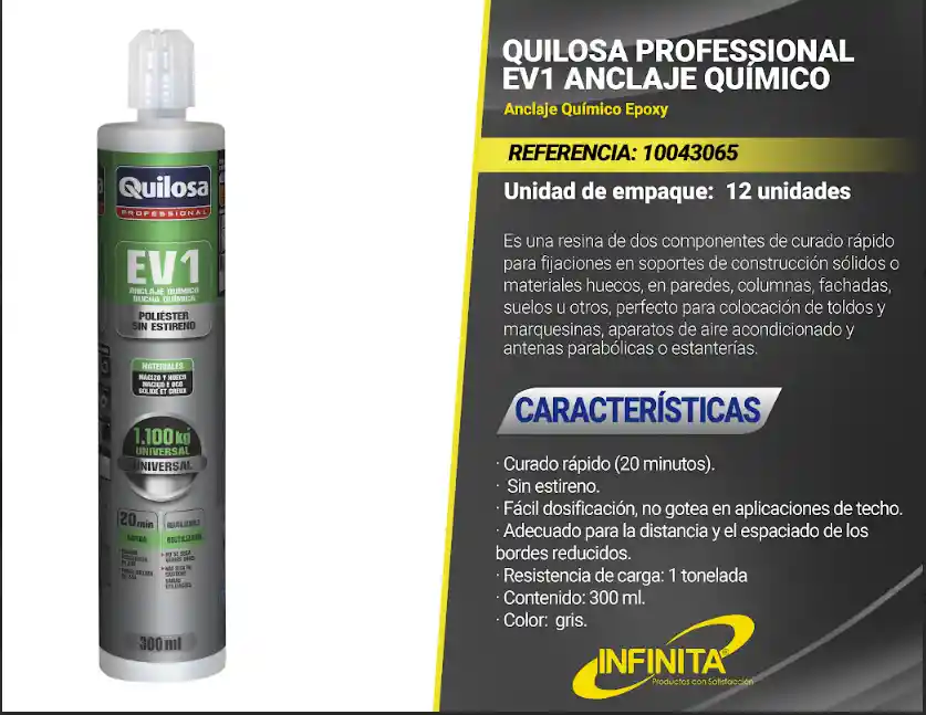Anclaje Quimico De 1 Tonelada Ev1