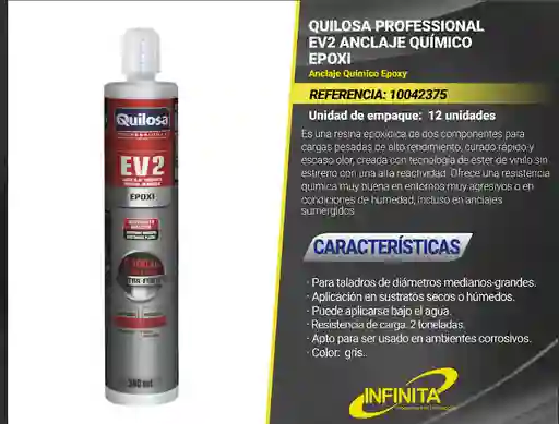 Anclaje Quimico De 2 Toneladas Ev2 Quilosa