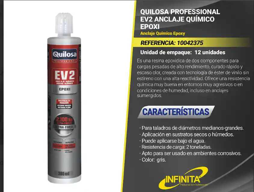 Anclaje Quimico De 2 Toneladas Ev2 Quilosa