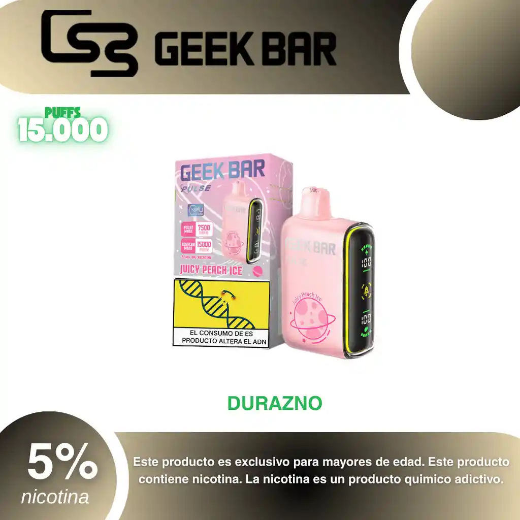 Vape Geek Bar Pulse 15.000, Juicy Peach Ice