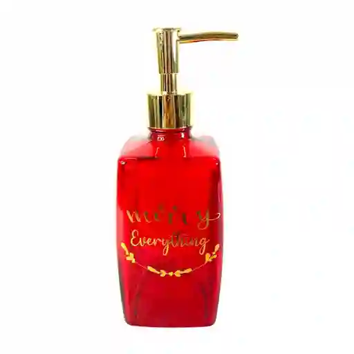 Dispensador Santini Jabon Merry Rojo 500 Ml Vidrio