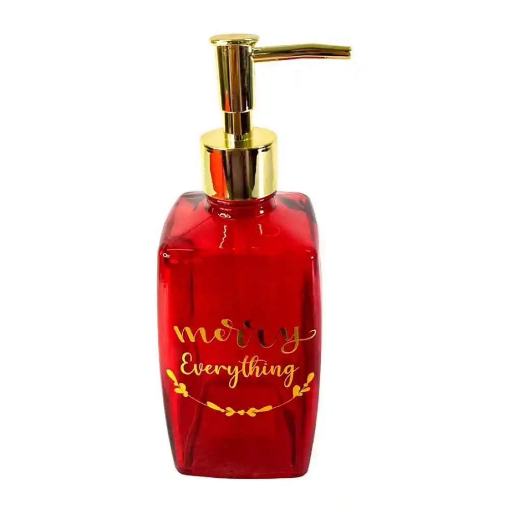 Dispensador Santini Jabon Merry Rojo 500 Ml Vidrio