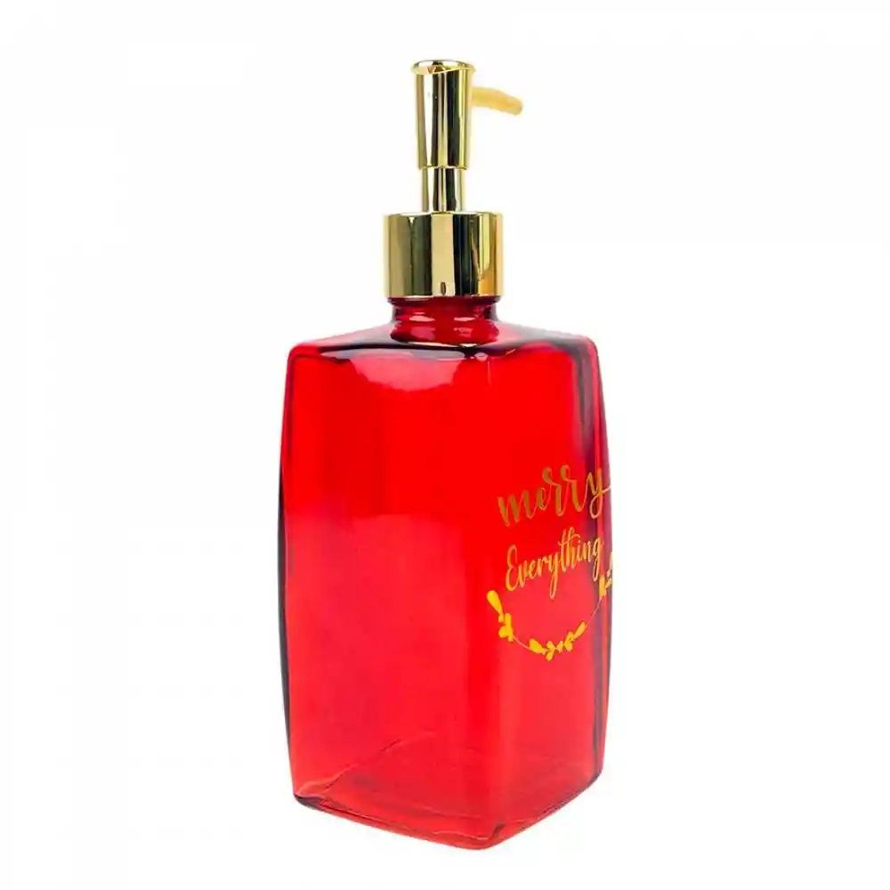 Dispensador Santini Jabon Merry Rojo 500 Ml Vidrio
