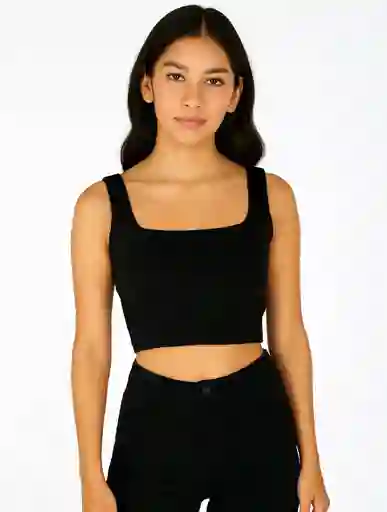 Crop Top Para Mujer- The Pause Negro S