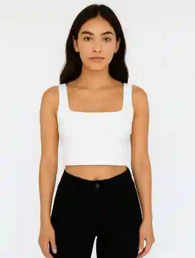Crop Top Para Mujer- The Pause Blanco S