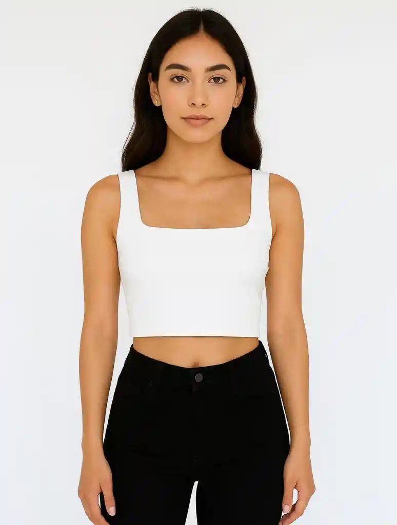 Crop Top Para Mujer- The Pause Blanco S