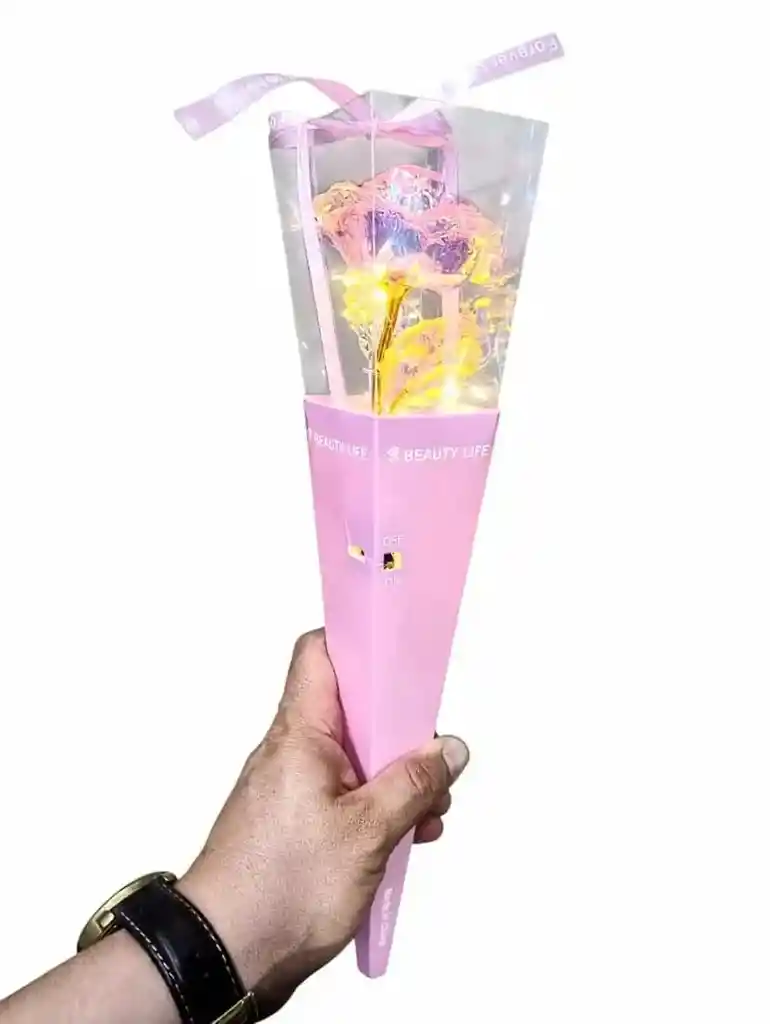 Rosa Eterna Encantada Luces Luz Led