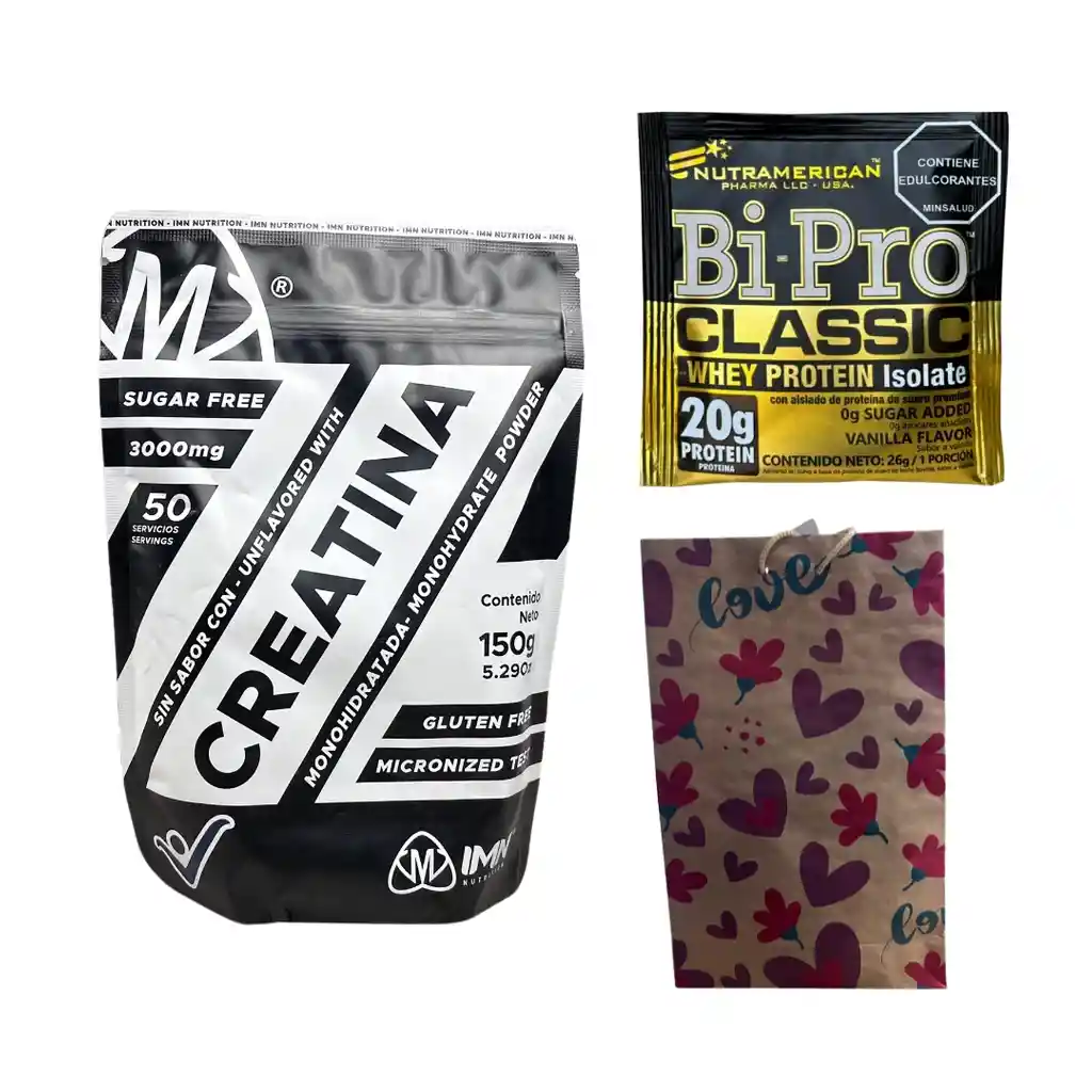 Creatina Imn + Proteína Bipro – Suplementos Fitness Para Amor Y Amistad - Endulzada