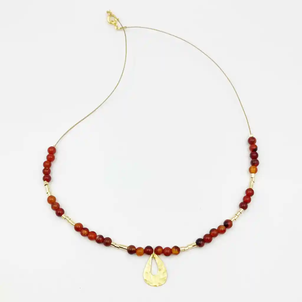 Collar Piedra Agata Cornalina