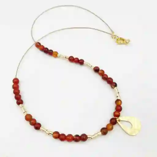 Collar Piedra Agata Cornalina