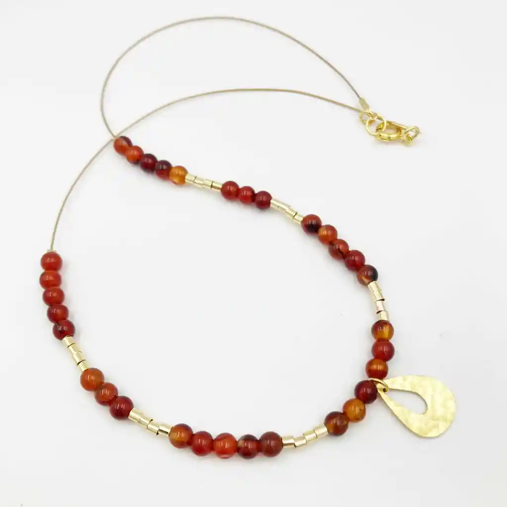 Collar Piedra Agata Cornalina