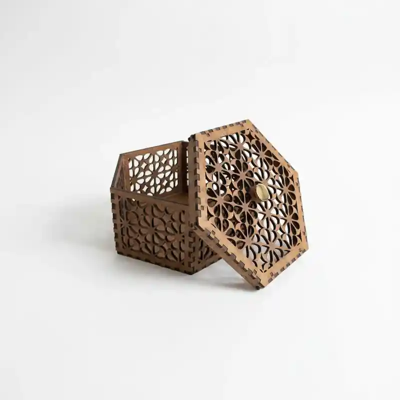 Caja De Madera Hexagonal 4
