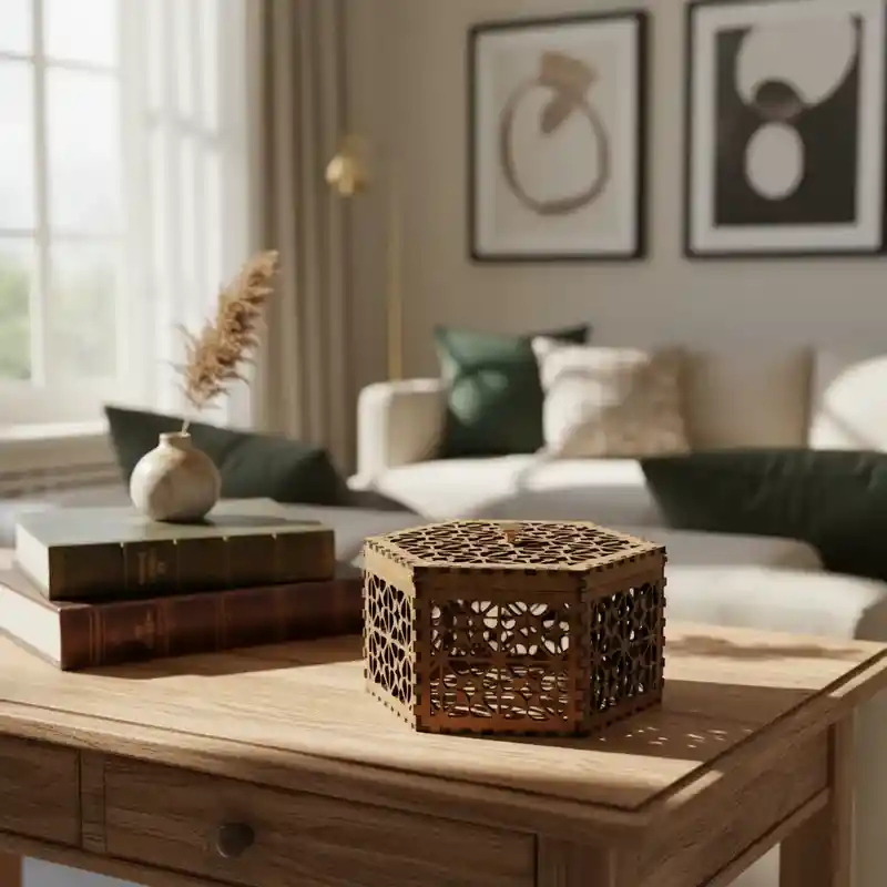 Caja De Madera Hexagonal 4