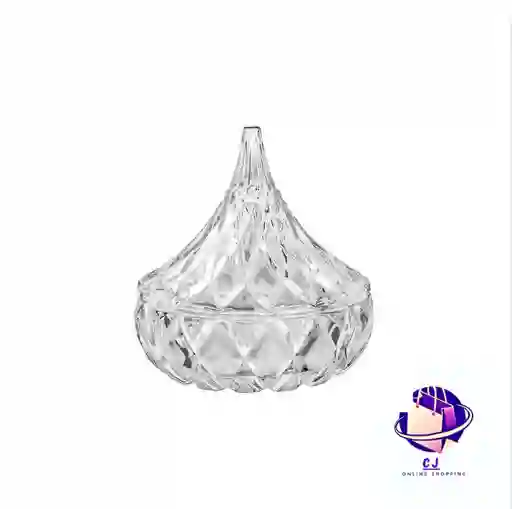 Bombonera En Vidrio Dulcera Gota 12cm