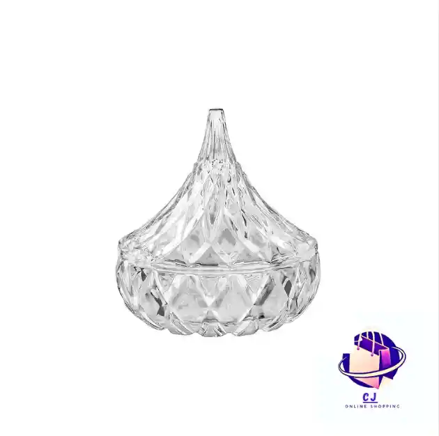 Bombonera En Vidrio Dulcera Gota 12cm