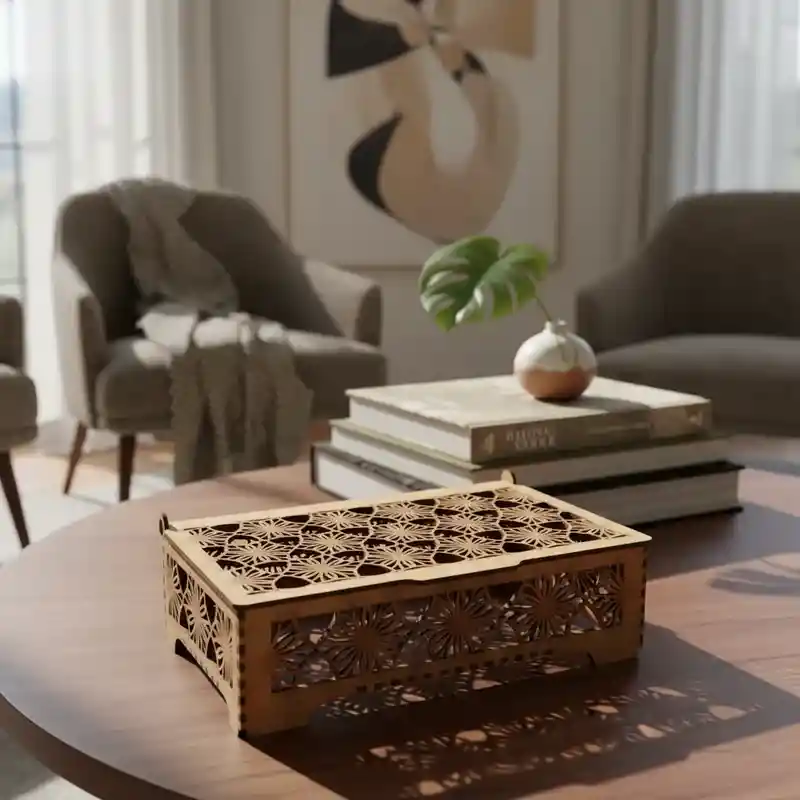 Caja De Madera Rectangular Mediana 1