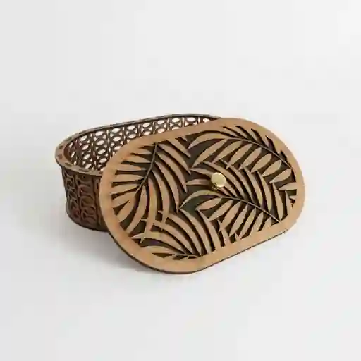 Caja De Madera Ovalada Mediana
