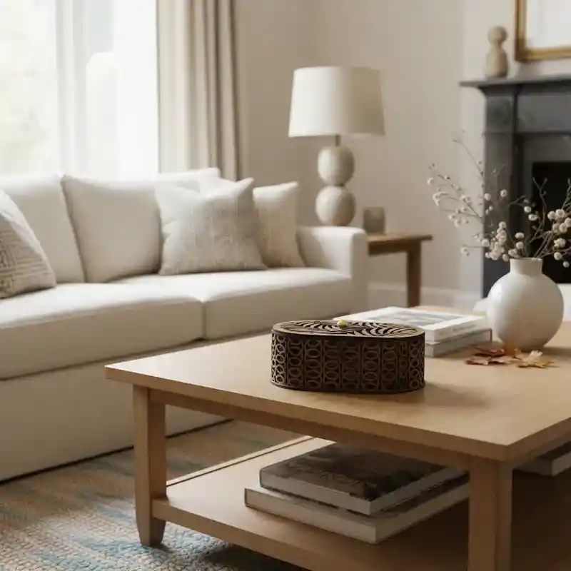 Caja De Madera Ovalada Mediana