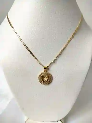 Cadena Dorado Medalla Mariposa
