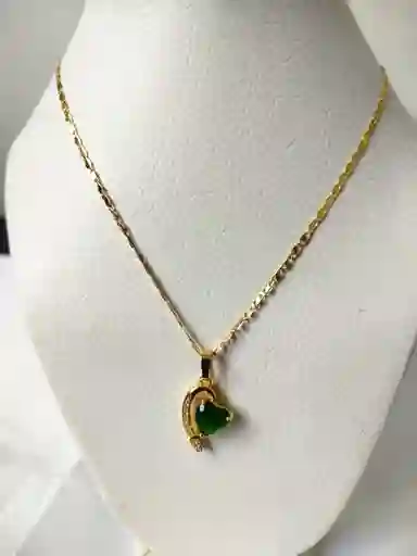 Cadena Dorado Piedra Verde